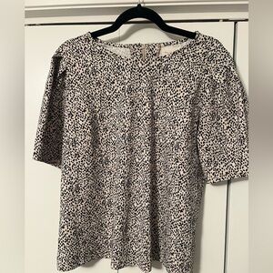MELLODAY Black and White Speckled Blouse